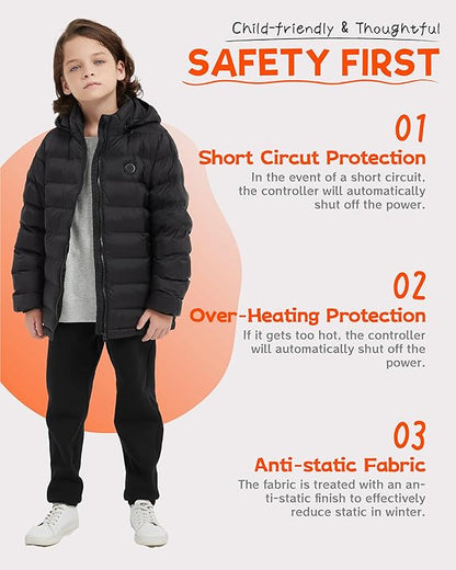 Meltail™ Kid's Heated Puffer Hoodie