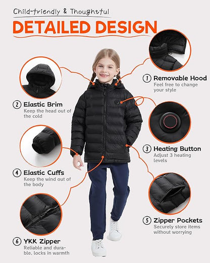 Meltail™ Kid's Heated Puffer Hoodie